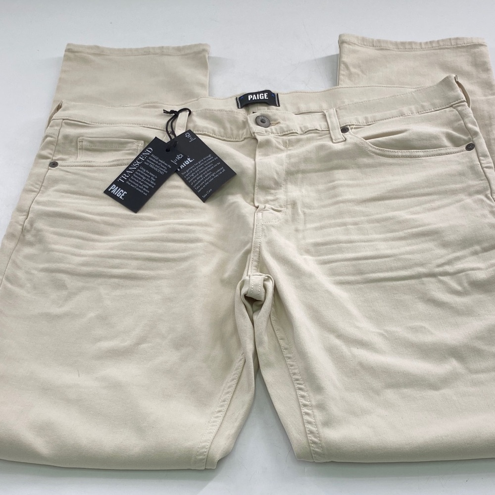 PAIGE Men's Slim Fit Beige Jeans